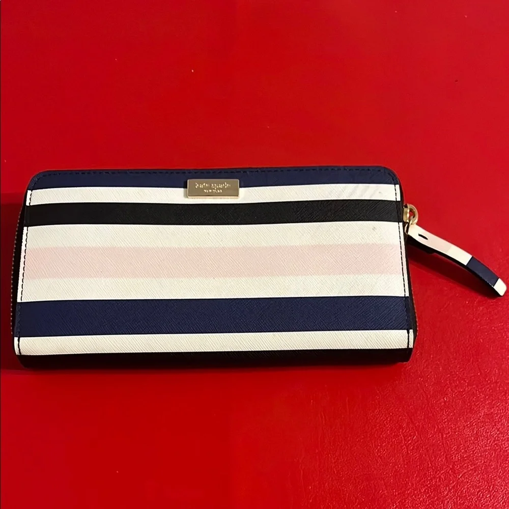 KATE SPADE LAUREL WAY WALLET Kate Spade Blue and Pink Wallet